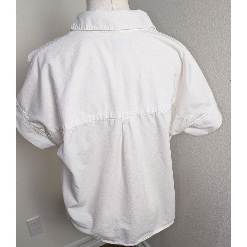 Madewell Womens White Cotton Modal Short Sleeve Popover Shirt AJ970 Size S - Picture 3 of 15